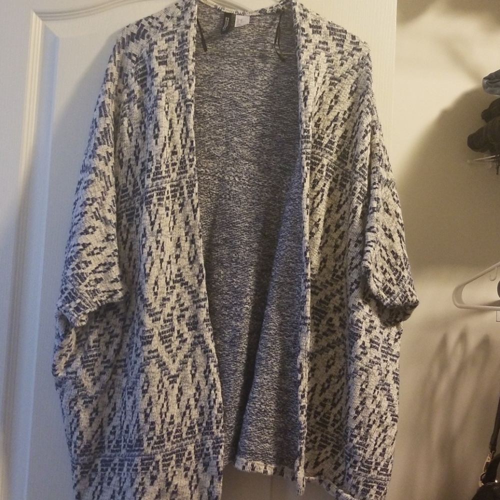 Blue and grey cardigan